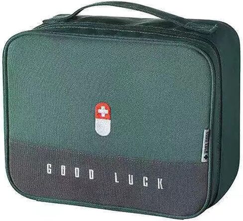ايلسانج شنطة اسعافات اولية فارغة، شنطة طبية للسفر والتخييم والمشي لمسافات طويلة، شنطة طبية عائلية بسعة كبيرة (مقاس L، اخضر) in Kuwait