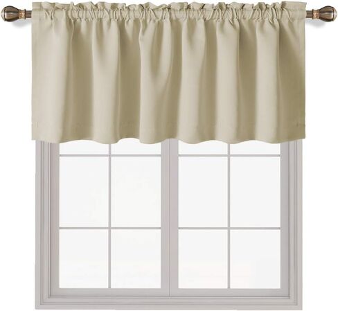 LORDTEX Burgundy Valances for Windows - Thermal Insulated Room Darkening Kitchen Curtain Valances Rod Pocket Bathroom Valances for Living Room Bedroom Cafe, 1 Panel, 42 x 18 Inch in Kuwait