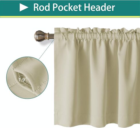 LORDTEX Burgundy Valances for Windows - Thermal Insulated Room Darkening Kitchen Curtain Valances Rod Pocket Bathroom Valances for Living Room Bedroom Cafe, 1 Panel, 42 x 18 Inch in Kuwait