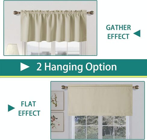 LORDTEX Burgundy Valances for Windows - Thermal Insulated Room Darkening Kitchen Curtain Valances Rod Pocket Bathroom Valances for Living Room Bedroom Cafe, 1 Panel, 42 x 18 Inch in Kuwait