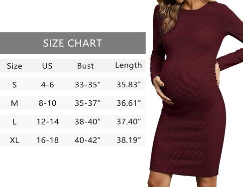 فستان حمل بأكمام طويلة ومضلع من Yeshape، فستان حمل مكشكش مناسب للعمل غير رسمي in Kuwait