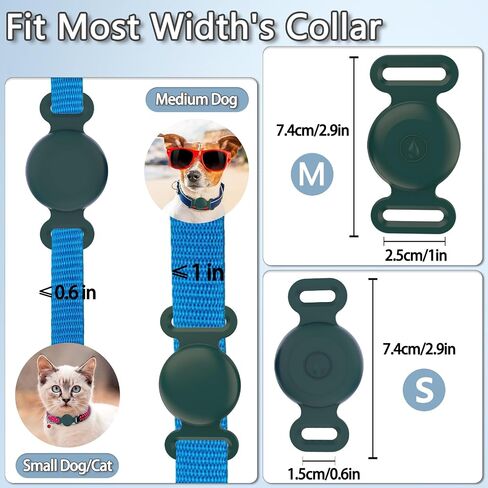 Waterproof Airtag Dog Collar Holder Compatible with Apple AirTag, Silicone Waterproof Air Tag Case for Dog Collar, Anti-Lost AirTag Holder for Pet Cat Dog GPS Tracker (Pink) in Kuwait