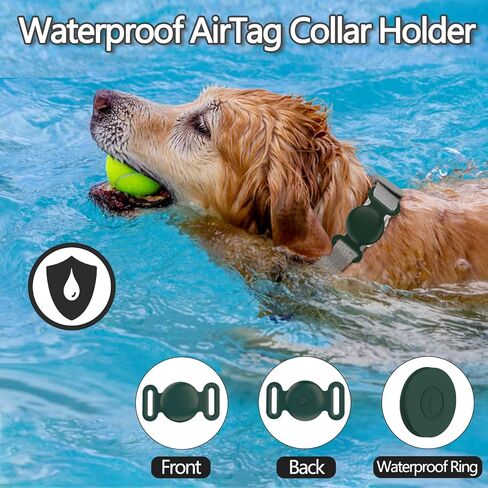 Waterproof Airtag Dog Collar Holder Compatible with Apple AirTag, Silicone Waterproof Air Tag Case for Dog Collar, Anti-Lost AirTag Holder for Pet Cat Dog GPS Tracker (Pink) in Kuwait