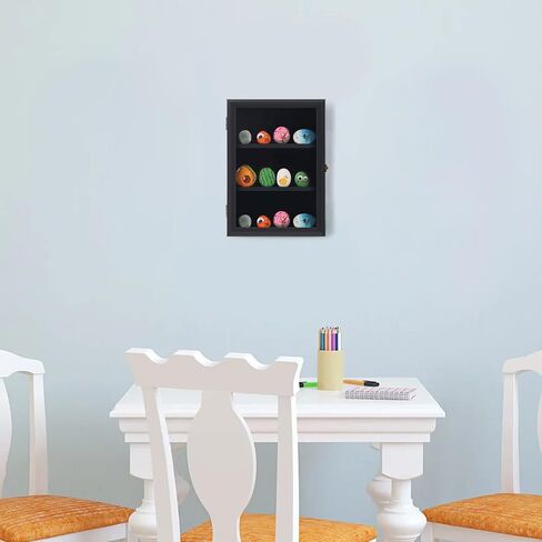 علبة عرض الصخور لطلاء Tieeqe - صندوق ظلال مقاوم للغبار لصخور النهر المطلية - خزانة عرض صخرية مصقولة مع أكريليك مضاد للأشعة فوق البنفسجية بنسبة 98% للصخور الناعمة، هدية لمحبي طلاء الصخور باللون الأسود in Kuwait