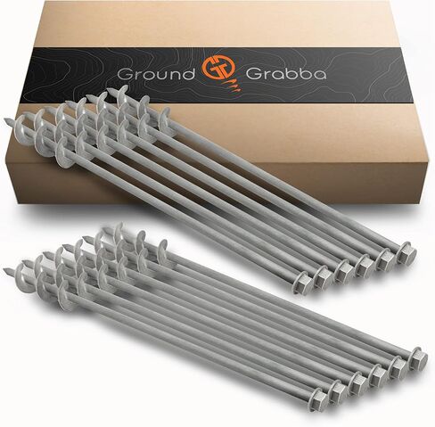 GROUNDGRABBA برغي في وتد الخيمة للرمال والأرضيات السائبة | مسامير أرضية مرساة أرضية مدفوعة بمثقاب ممتاز| 2X جراوند جرابا برو II in Kuwait