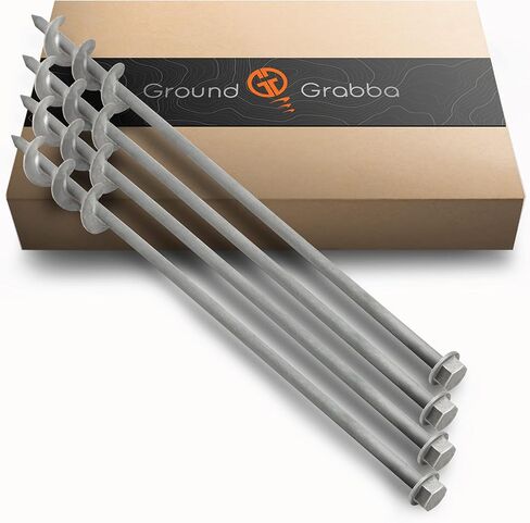 GROUNDGRABBA برغي في وتد الخيمة للرمال والأرضيات السائبة | مسامير أرضية مرساة أرضية مدفوعة بمثقاب ممتاز| 2X جراوند جرابا برو II in Kuwait