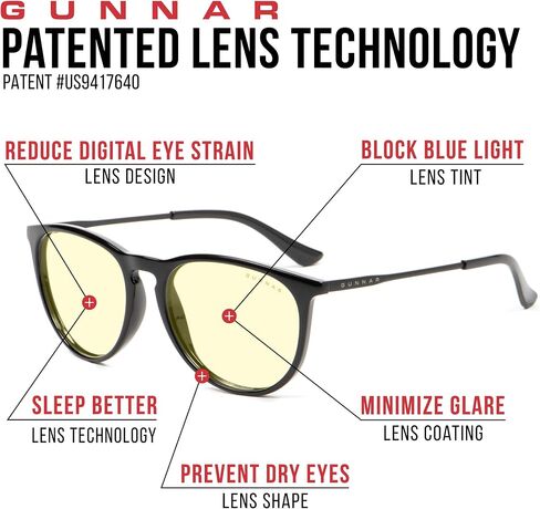 GUNNAR - نظارات ألعاب وكمبيوتر ممتازة - تحجب 35% من الضوء الأزرق - مينلو، أونيكس، لون شفاف in Saudi Arabia