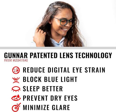 GUNNAR - نظارات ألعاب وكمبيوتر ممتازة - تحجب 35% من الضوء الأزرق - مينلو، أونيكس، لون شفاف in Saudi Arabia