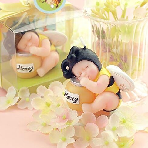 FLYPARTY Children's Birthday Candles with Greeting Card,Handmade Adorable Sleeping Baby Birthday Baby Shower Cake Topper Candle, Wedding Festival Party Favors Decorations (Pink Girl) in Kuwait