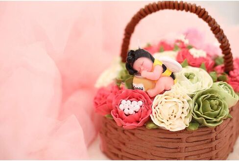 FLYPARTY Children's Birthday Candles with Greeting Card,Handmade Adorable Sleeping Baby Birthday Baby Shower Cake Topper Candle, Wedding Festival Party Favors Decorations (Pink Girl) in Kuwait