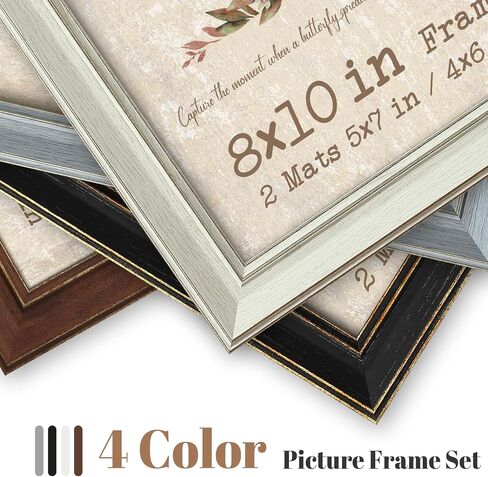 مجموعة إطارات صور مقاس 4 × 6 مكونة من 4 قطع، إطار صورة مزرعة ريفية مع زجاج مقسى، إطار عتيق متعثر مقاس 3.5 × 5 مع حصيرة و4 × 6 بدون حصيرة للتركيب على الحائط أو شاشة الطاولة، هدية للمكتب المنزلي in Kuwait