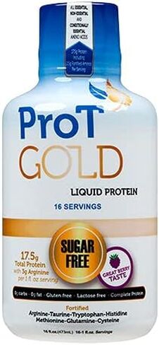 ProT GOLD Berry Sugar Free Liquid Protein Shot - 16oz Anti Aging. Proven to Boost Immunity. Formula Trusted by 4,000+ Medical Facilities for Complete Protein Nutrition and Proven 2X Faster Healing in Saudi Arabia