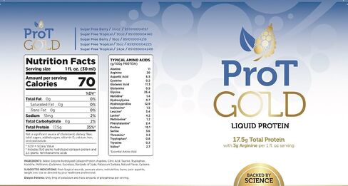 ProT GOLD Berry Sugar Free Liquid Protein Shot - 16oz Anti Aging. Proven to Boost Immunity. Formula Trusted by 4,000+ Medical Facilities for Complete Protein Nutrition and Proven 2X Faster Healing in Saudi Arabia