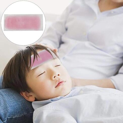 20 ورقة، رقع جل تبريد شرائط الجبهة، شرائح جل تبريد للقدم للكلاب والأطفال والأطفال والكبار تخفف الصداع وآلام الأسنان والنعاس والإجهاد وضرب الشمس (لون الفراولة) in Saudi Arabia