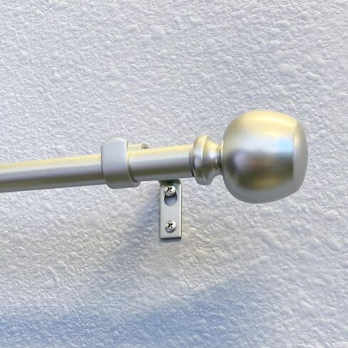 Morena 48-86 Inch Adjustable Curtain Rod Set, 5/8 Inch Diameter in Black in Kuwait