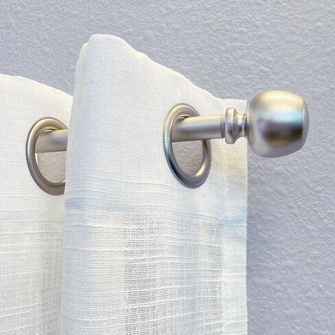 Morena 48-86 Inch Adjustable Curtain Rod Set, 5/8 Inch Diameter in Black in Kuwait