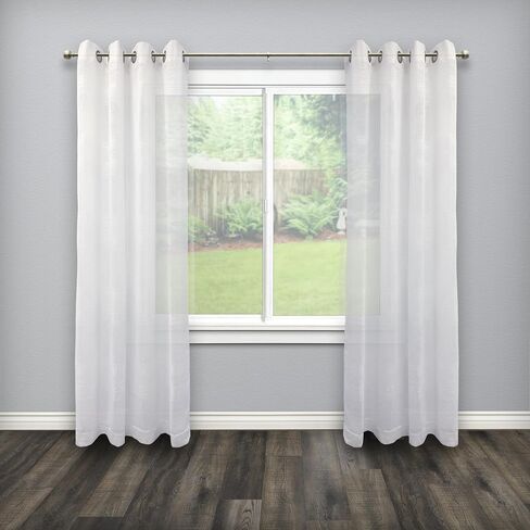 Morena 48-86 Inch Adjustable Curtain Rod Set, 5/8 Inch Diameter in Black in Kuwait