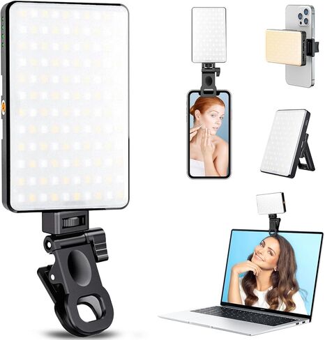 MACTREM 120 LED Selfie Light for iPhone, Phone Light, 3000Mah Portable Rechargeable Video Light, Adjusted 3 Light Modes, for iPhone, Camera, Laptop, iPad, Video Conference, TikTok,Makeup in Kuwait