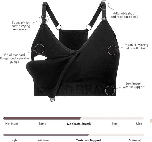 Kindred Bravely 2-Pack Hands Free Sports Pumping Bra Bundle (Black and Teal, X-Large) in Saudi Arabia