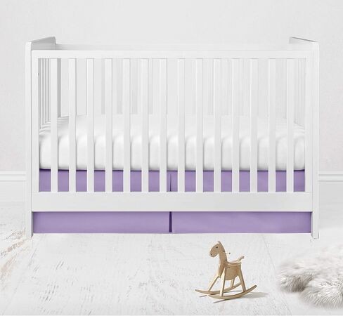 Bacati Solid Crib/Toddler Bed Skirt Dust Ruffle, Black, 13 inches Drop in Saudi Arabia