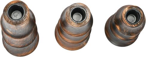 Main + Mesa Wood Stack Taper Candle Holders, Set of 3 in Saudi Arabia