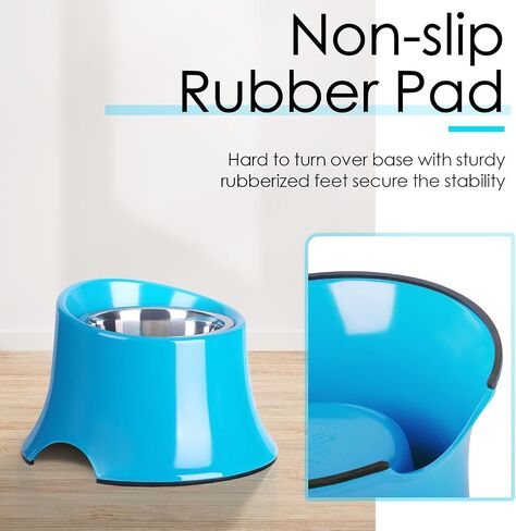 Super Design Elevated Dog Bowls Small Size Dog 2 Pcs Raised Dog Dish, Non Spill Edges & Non Skid Sturdy Melamine Stand, Reduce Neck Stress, Less Regurgitating and Vomiting 1 Cup White and Black in Saudi Arabia