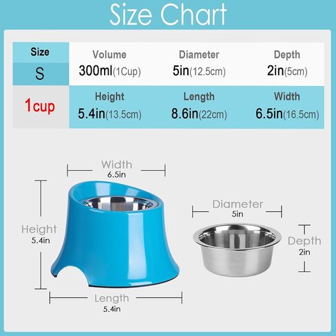 Super Design Elevated Dog Bowls Small Size Dog 2 Pcs Raised Dog Dish, Non Spill Edges & Non Skid Sturdy Melamine Stand, Reduce Neck Stress, Less Regurgitating and Vomiting 1 Cup White and Black in Saudi Arabia