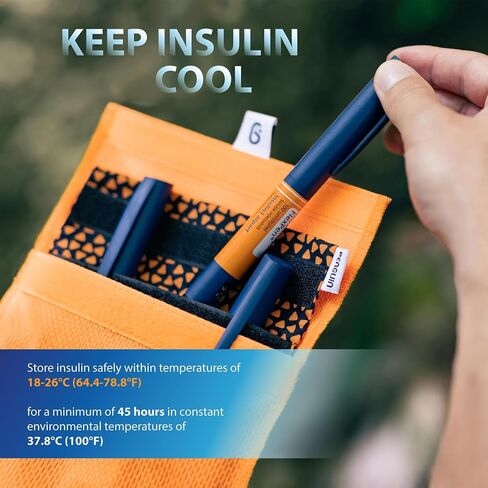 Penguin Insulin Cooler - حقيبة سفر للأنسولين المنشط بالماء للأقلام - مبرد سفر كبير للأنسولين بقياس 7.8 × 6.3 بوصة - يخزن الأنسولين بأمان عند درجة حرارة 64F-78F لمدة 45 ساعة - أسود in Kuwait