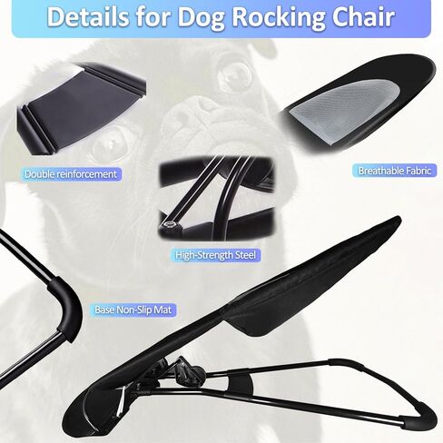 كرسي هزاز للكلاب من MUNLIT، سرير هزاز محمول للحيوانات الأليفة، أسرة قابلة للغسل للكلاب الصغيرة، سرير أريكة هزاز قابل للطي للحيوانات الأليفة بوزن أقل من 22 رطل/10 كجم in Kuwait