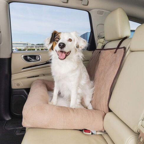 PetSafe Happy Ride Car Cuddler, Dog Bed Seat Cover - Grey and Tan - Bench and Bucket Covers for Cars, SUVs and Trucks in Saudi Arabia