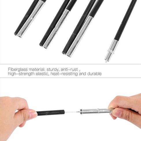 Fiberglass Tent Poles 3.96M, 2 Pieces Universal Fiber Glass Tent Rod Tarp Poles for Awnings, Portable Lightweight Replacement Poles for Camping, Hiking Accessories in Saudi Arabia
