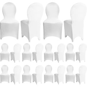 Moukeren Spandex Folding Chair Covers Stretch Chair Slipcovers Polyester Fitted Seat Covers for Wedding, Banquet, Celebration, Holidays,Dining Room, Living Room(White,12 Pcs) in Kuwait