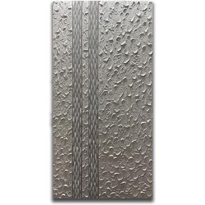 Yika Art, Canvas Paintings Abstract Silver Grey Wall Art Thick Texture Rough Surface Modern Oil Painting Imitation Old Handicrafts Grey Artwork Ready to Hang for Living Room Office 24x48 Inch