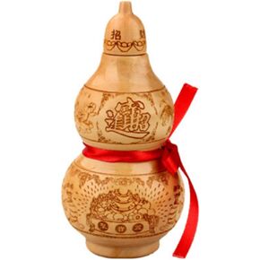 Feng Shui Chinese Peach Gourd Chinese Wu Lou Good Luck Wooden gourds Ornaments Decoration Home Crafts Treasure and Ornaments (baishiwuji)