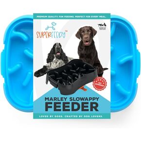 أوعية تغذية بطيئة للكلاب وحصيرة لعق من Super Feedy - وعاء للكلاب 4 في 1 - وعاء للكلاب يأكل ببطء - خالٍ من مادة BPA، وعاء تغذية بطيء من السيليكون بدرجة الطعام - وعاء للحيوانات الأليفة للأكل البطيء للأكل السريع - وحدة تغذية ألغاز للكلاب