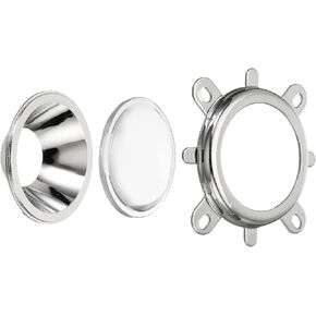 طقم زجاج بصري لعدسة LED مقاس 44 مم من PATIKIL، مُصادم عاكس محدب 90 درجة مع حامل حامل ثابت لتركيز رقاقة ضوء COB LED عالية الطاقة 10 وات in Kuwait