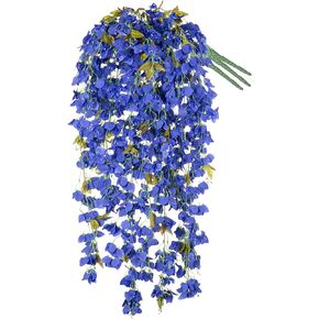 2 PCS Artificial Bougainvillea Bouquet Flowers,49 inches Triangle Plum Blooming Silk Bouquet for Home Centerpieces Garden Party Indoor Outdoor Spring Summer Decoration(Blue)