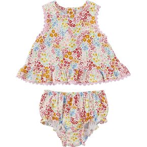 Mud Pie baby-girls Rainbow Floral Pinafore Set in Kuwait