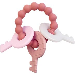 YAPROMO Silicone Teether Ring for Babies Cute Keys Teething Toy Unisex Teething Toy for Baby Boy and Girls (Pink) in Kuwait