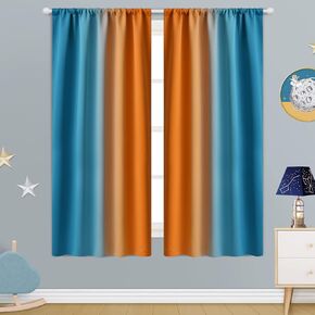 COSVIYA Ombre Room Darkening Curtains 63 inches Length for Living Room, Light Blocking Red to Black 2 Tone Reversible Rod Pocket Gradient Window Drapes for Kids Bedroom, 2 Panels, 42 inches Wide in Kuwait