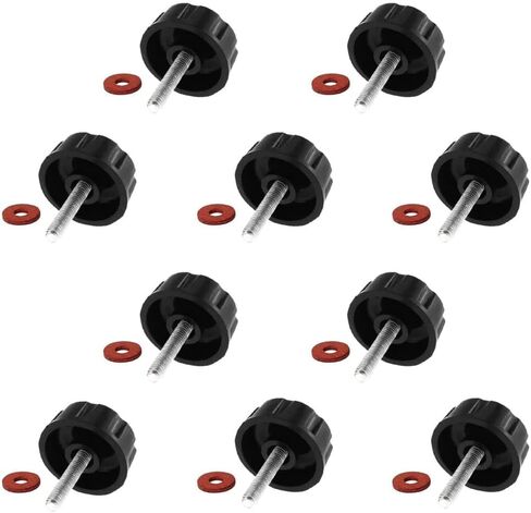 Adoolla 10 Pack Screws Nuts Caps for Fishing Spinning Reels, Spare Screws Nuts Screw Covers with Gaskets, Spinning Reels Knob Power Handle Grip Replacement Parts Silver in Saudi Arabia