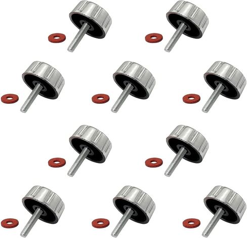 Adoolla 10 Pack Screws Nuts Caps for Fishing Spinning Reels, Spare Screws Nuts Screw Covers with Gaskets, Spinning Reels Knob Power Handle Grip Replacement Parts Silver in Saudi Arabia