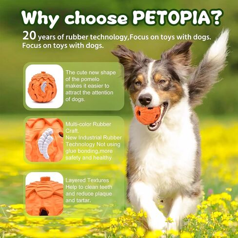PETOPIA Dog Toys, Large Dog Toys, Natural Rubber Dog Chew Toys, Tough Dog Toys, Interactive Dog Toys, Treat Dispensing Dog Toys, Dog Toys for Aggressive Chewers Small/Medium/Large Breed in Kuwait