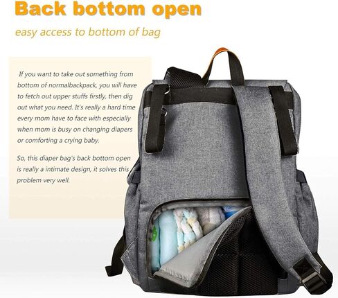 حقيبة ظهر للحفاضات للأم من هاب تيم، حقائب لحفاضات الأطفال ذات سعة كبيرة للأولاد والبنات، بحث في سجل الطفل (1004-DG) in Kuwait