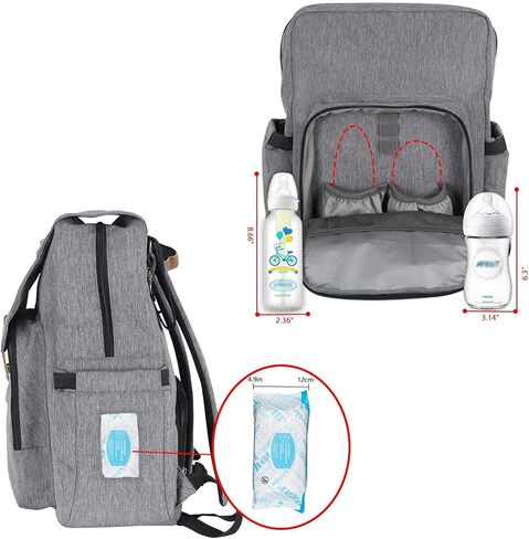 حقيبة ظهر للحفاضات للأم من هاب تيم، حقائب لحفاضات الأطفال ذات سعة كبيرة للأولاد والبنات، بحث في سجل الطفل (1004-DG) in Kuwait
