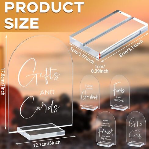 Chunful 4 Pcs Acrylic Wedding Signs with Stand 5 x 7 Inch Clear Cards and Gifts Sign for Wedding Please Sign Our Guestbook Rustic Calligraphy Wedding Sign for Wedding Ceremony Reception (Basic) in Saudi Arabia