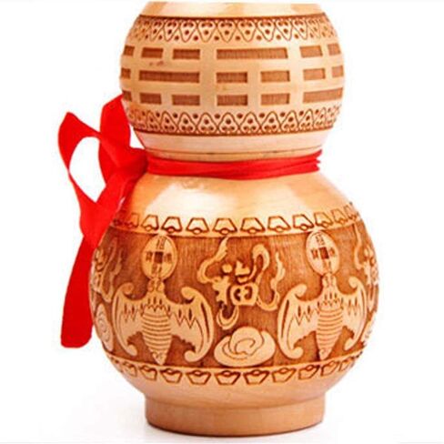 Feng Shui Chinese Peach Gourd Chinese Wu Lou Good Luck Wooden gourds Ornaments Decoration Home Crafts Treasure and Ornaments (baishiwuji) in Saudi Arabia