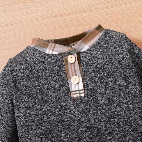 ملابس XFGLCK لحديثي الولادة للأولاد للخريف والشتاء بأكمام طويلة رومبير + مجموعة سراويل منقوشة بدلة رياضية in Kuwait