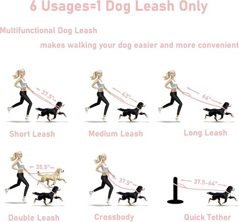 ZALER Dog Collar and Leash Set, Waterproof Adjustable Stinkproof Pet Collars Leashes for Large, Medium Small Dogs, 6FT Dog Leash with Airtag Dog Collar Holder and Dog Poop Bag Holder (L, Purple) in Kuwait