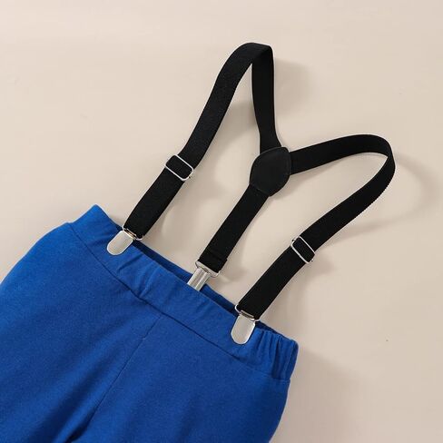 Baby Boy First Birthday Clothes Infant Bow Tie Romper Bodysuit Suspender Pant 3Pcs Gentleman Suit Cake Smash Outfits in Kuwait